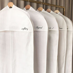 Sacs à vêtements de haute qualité pour robes de mariée, housse de rangement personnalisée pour vêtements de mariée, sac à fermeture éclair anti-poussière blanc - Product Image 6