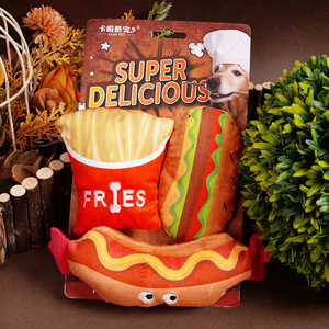 Juguetes de Peluche para Perros de la Serie Gourmet, con Sonido, Masticables, para Perros Medianos a Grandes, Diseño de Burrito Mexicano, Hamburguesa y Hot Dog - Product Image 2
