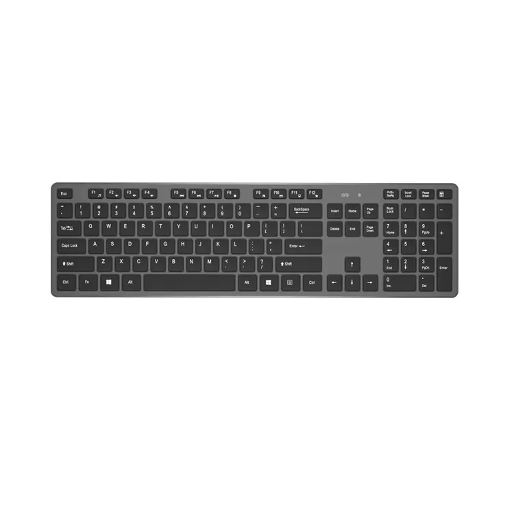 Super Slim Full Size 106 Keys Wireless Keyboard with Flat Keycaps and Nano Receiver
