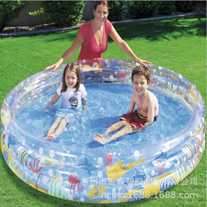 Piscina Inflable de 120 cm, PVC Reforzado, Piscina para Bebés para Uso en Interiores con Diseño de Peces Oceánicos - Product Image 4