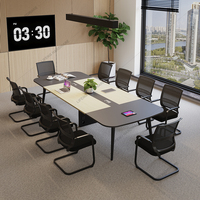 Table de conférence LIFENG de style moderne et luxueux, pliable et extensible, en fer et bois, mobilier de bureau, facile à nettoyer, convertible, garantie 1 an