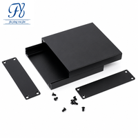 Boîtier de commande en aluminium anodisé noir mat 98*25mm, profil en U avec 2 plaques d'extrémité, 8 vis, IP54 pour module de capteur