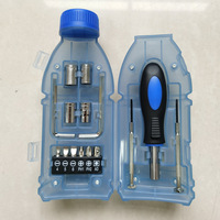 Kit d'outils pour bouteilles de boisson en acier au carbone, vente directe usine, coffret cadeau en plastique transparent, cadeau promotionnel