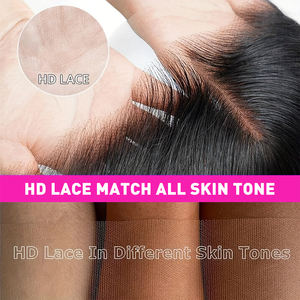 Perruque vietnamienne brute en cheveux humains, lisse, avec dentelle frontale, vente en gros de perruques en cheveux humains, perruques frontales en dentelle HD sans colle pour femmes noires - Product Image 5