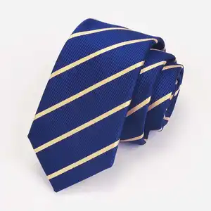 定制高品质个性化意大利丝绸聚酯6厘米Silm领带面料Corbatas编织领带男士领带