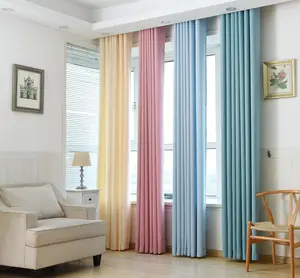Cortinas de lino y terciopelo blanco para sala de estar y dormitorio, cortina de poliéster semisombreado Simple y moderna