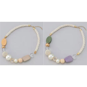 สร้อยคอลูกปัดแฟชั่น ของขวัญวันวาเลนไทน์ สร้อยคอเชือกโลหะประดับมุก สร้อยคอลูกปัดอะคริลิก - Product Image 2