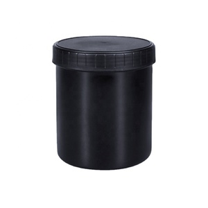 1L Black Round Good Sealing Plastic Food Grade Jar With Screw Lids Storage Container For Paint Powder Cream Packaging