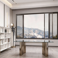 Ventanas de Aluminio con Aislamiento Acústico y Térmico, Doble Acristalamiento Low-E, Marco Delgado, Deslizamiento Horizontal, para Hoteles y Salas de Estar