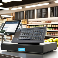 Venta caliente KB63 Tipo de membrana de Teclado programable USB con banda magnética y lector de tarjetas NFC para sistemas POS