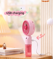 Ventilateur de refroidissement portable avec humidificateur à brume fine, mini-ventilateur personnel à 3 vitesses pour les voyages en plein air, la salle de sport, le maquillage et la maison