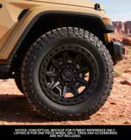 S3-00038 17-22 Llantas de Aluminio Forjado Personalizadas en Negro Mate con Diseño Multirradio y Borde Profundo, Estándar DOT, Nuevas para Jeep Wrangler, Garantía de 6 Años