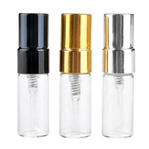 2 ml mini dimensione del campione di vetro bottiglia di profumo con <span class=keywords><strong>spray</strong></span> nero top 2 ml spruzzatore di profumo flaconcino atomizzatore - Product Image 1