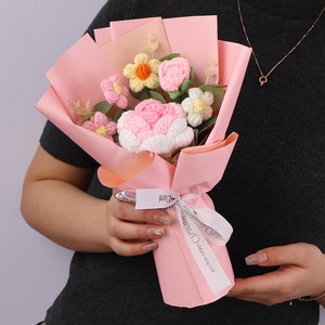 Ramo <span class=keywords><strong>de</strong></span> <span class=keywords><strong>Flores</strong></span> <span class=keywords><strong>de</strong></span> Crochet Tejido a Mano para el Día <span class=keywords><strong>de</strong></span> San Valentín, Día <span class=keywords><strong>de</strong></span> la Madre y Graduación - Regalo Transfronterizo - Product Image 6