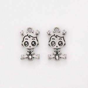 Colgante de Niña con Ojos de Estrella y Cola de Caballo, de Aleación de Zinc Plateada Antigua, para Adorno de Correa de Teléfono Kawaii - Product Image 2