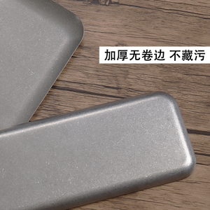 Stainless Steel Rectangular Trays 23cm 27cm 33cm Frosted Retro Serving Platters For Hot Pot <b>Barbecue</b> Commercial Use - Product Image 5