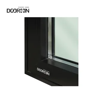 Desain mewah Modern Casement jendela tahan hujan energi efisien Grid ramping bingkai sempit dan putar jendela