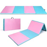 Tapis de gymnastique pliable pour enfants 4ftx8ftx2in avec fermeture auto-agrippante en PVC/PU, écologique, imperméable et personnalisable