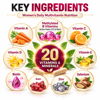 Fabricant de capsules de suppléments alimentaires multivitaminés méthylés pour femmes, marque privée OEM, vitamines, minéraux, nutrition quotidienne