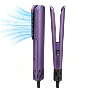 Lisseur à cheveux professionnel haute vitesse, ionique 2 en 1, sèche-cheveux et lisseur avec air, pour cheveux humides et secs - Product Image 2