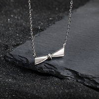 Colliers pendentifs nœud papillon simples et raffinés pour femmes, en argent sterling 925, chaînes de mode, colliers pour filles, bijoux de créateur personnalisés, vente en gros