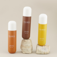 Emballage professionnel pour soins de la peau, flacons en verre givré de 120 ml avec bouchon rond blanc, contenants cosmétiques liquides de luxe