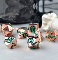 7-teiliges Blaues Drachen- und Schlangen-Design Benutzerdefiniertes Logo D&D RPG Set Polyedrische DnD Würfel Tischspiel DnD Würfel Brettspiel Metallwürfel