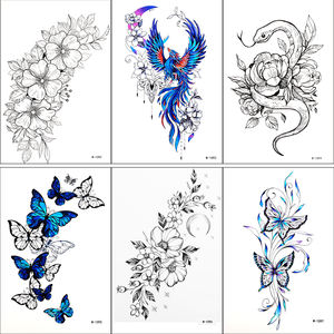 Tatouages temporaires floraux pour femmes élégantes Autocollants d'art corporel réalistes imperméables Conception de papier sexy et à la mode - Product Image 3