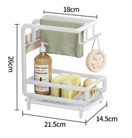 Support de rangement mural 2-en-1 en acier pour évier de cuisine avec logo personnalisé OEM, porte-torchons de comptoir avec plateau d'égouttage extractible – Vente en gros