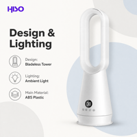 Ventilateur tour sans pales 22W avec lumière d'ambiance, télécommande, trois vitesses, faible bruit, en ABS et PC, pour la maison, le bureau et le refroidissement de bureau