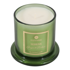 Candela Profumata ELEVARRE Serene in Barattolo di Vetro da 6oz con Coperchio, Fragranza Zenzero e Tambour - Product Image 4