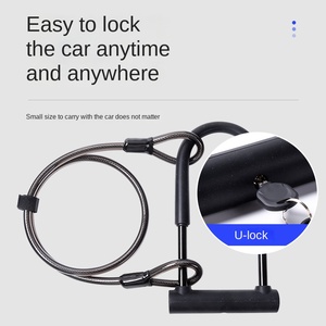 <span class=keywords><strong>Antivol</strong></span> à chaîne en acier trempé, forme D plus longue, modèle LU2, commande par bouton-poussoir, portable, pour vélo électrique - Product Image 2