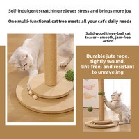 Griffoir vertical pour chat en panneau de densité et arbre à chat avec corde en sisal, style campagnard, planche à griffer, jouet pour chat
