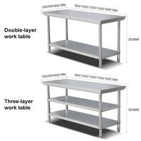 Vente directe d'usine : table de travail pour hôtel, restaurant, boulangerie, cuisine, avec étagère inférieure, en acier inoxydable 304.