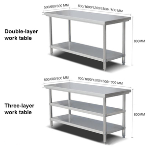 Factory Direct Sales Commercial Hotel Restaurant <strong>Bakery</strong> Kitchen Equipment Stainless Steel <strong>Work</strong> <strong>Table</strong> With Round Tube - Product Image 3