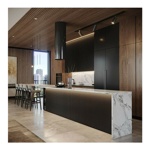 Custom Retro <strong>Kitchen</strong> Furniture Luxury Wooden Cupboard Veneer <strong>Free</strong> <strong>Standing</strong> Oak <strong>Kitchen</strong> Storage <strong>Cabinet</strong> Design - Product Image 6