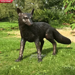 Outdoor Garden Decorative Metal Animal Statue Bronze Fox Sculpture