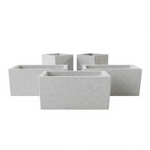 Modern Vintage Lightweight White Terrazzo High Quality Outdoor Flower <b>Pots</b> Green Garden <b>Pots</b> Planter <b>Large</b> Size Ceramic <b>Pots</b> - Product Image 1