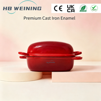 Panci Roti Enamel Besi Cor Profesional B2B Grosir dengan Tutup Anti Lengket untuk Panggangan Oven