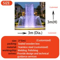 Fuente Musical con Agua Danzante, Fuente de Agua Iluminada con LED para Exteriores, Fuente Circular de Acero Inoxidable para Plaza, Decoración Comercial para Jardín