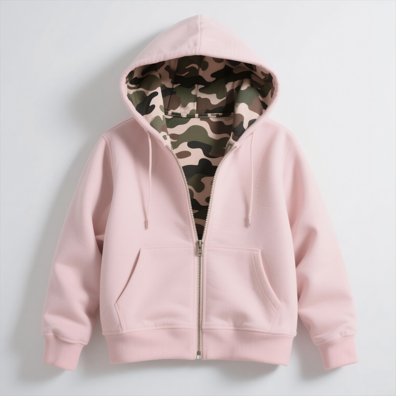 Custom Hoody Jacket Double Layer Leopard