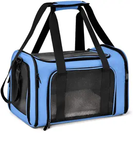 Wholesale Pet Carrier Bag High Quality Durable Expandable Airline approved Pet Cages Carrier For Travel
