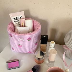 Custom Eco-Friendly Durable Winter Soft Teddy Recyclable Large Capacity Cosmetic Bags Women Travel <b>Storage</b> Bag Cute Bridesmaid - Product Image 4