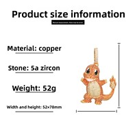 Pendentif exclusif du fabricant, grande taille, style dessin animé Meiqi, nouveau, en cuivre doré incrusté de zircone colorée sertie griffe