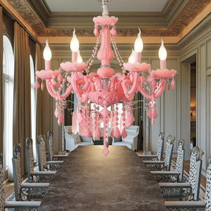 Đèn chùm pha lê màu xanh hiện đại với ánh sáng trắng ấm áp đơn giản Mặt dây chuyền Macaron cho khách sạn trang trí kính bầu trời ánh - Product Image 6