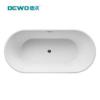 Baignoire autoportante ovale de luxe en acrylique blanc, design chinois classique, fonction de trempage, avec drain, pour salle de bain intérieure/extérieure