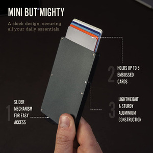 Aluminum <b>Card</b> Holder 4 Inch RFID Blocking Credit <b>Card</b> <b>Wallet</b> Automatic <b>Card</b> Flow Multi Slots Black - Product Image 2