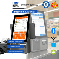 Sistema POS de Venta al por Mayor de Fábrica, Dispositivo Todo en Uno Android de 15.6 Pulgadas, Caja Registradora con Impresora Térmica de 80mm, Pantalla Dual, para Cafeterías y Tiendas de Abarrotes