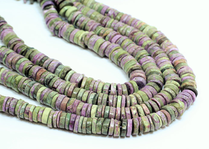 Cuentas de piedras preciosas Heishi con forma de rueda de neumático liso de lepidolita Natural única a precios razonables para fabricación de joyas artesanales - Product Image 2