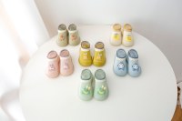 Chaussures Premiers Pas Bébé en Tricot Rose Mignon avec Patch Insecte, Semelle Souple et Flexible en TPE Antidérapante, Vente en Gros